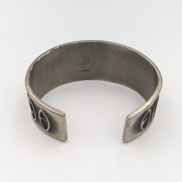 Modernist Abstract Design Norwegian Pewter Bracelet Brodrene Mylius Mid Century - Picture 5 of 9